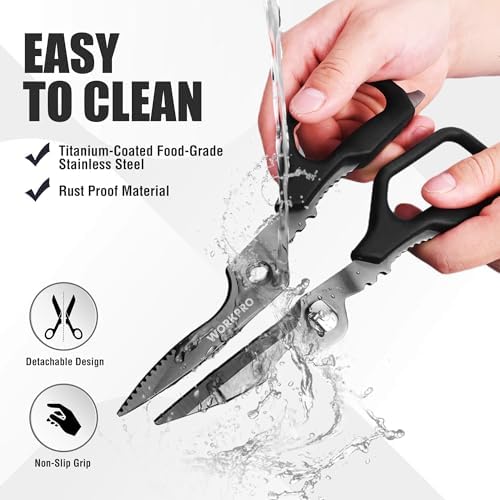 WORKPRO Kitchen Scissors, All Purpose Kitchen Shears Titanium Coated