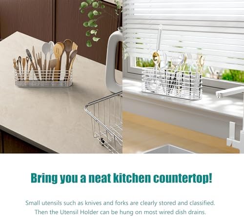 NiuYichee 304 Stainless Steel Utensil Holder, Dish Drying Rack