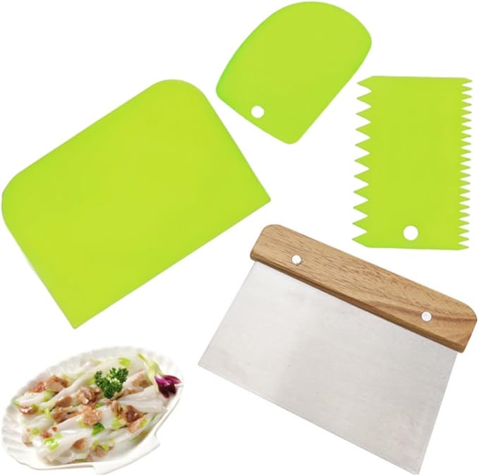 4 PCS Bench Scraper, Scraper Food Tool, Dough Scraper and Pastry Cutter - Image 4