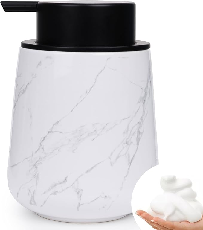 Bosilunlife Ceramic Foaming Soap Dispenser - 12 oz Marble Foam Hand Wash by BosilunLife