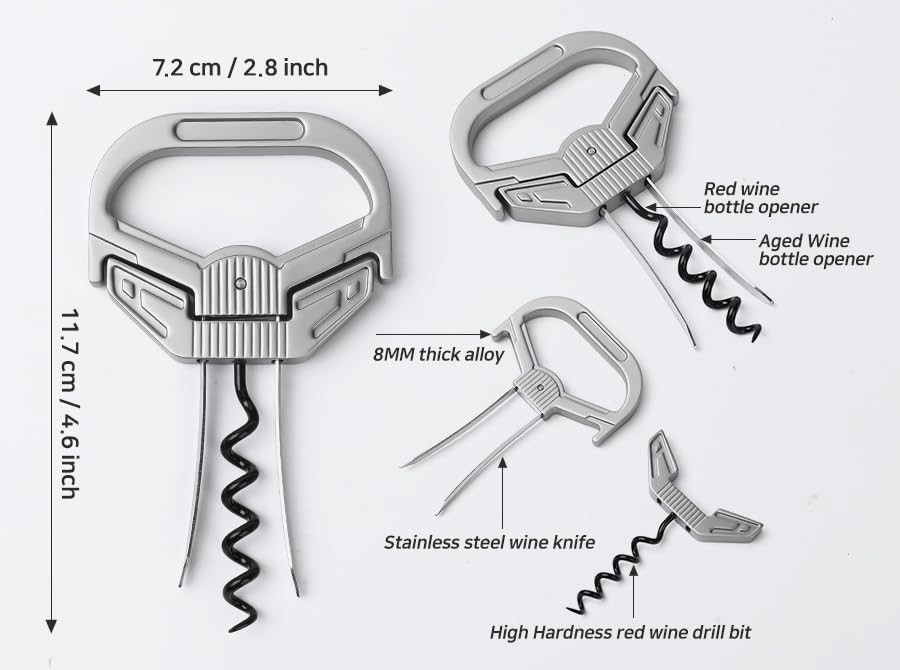 Wine Opener for Vintage Bottles - Hybrid Corkscrew & Ah-So Cork Puller