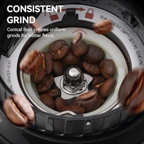 olayks. Conical Burr Coffee Grinder, Electronic Timer