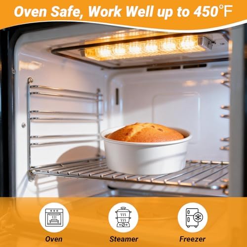 Beasea 8 Inch Cake Pans Set of 3, Aluminum Alloy Round Chiffon Cake