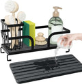 Sponge Holder for Kitchen Sink, 9.7" x 4.2" x 2.6", Black