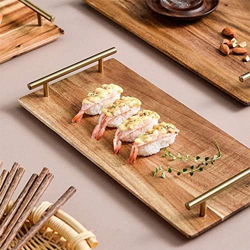zaizai Wood Serving Platters, Plate Serving Tray, with Stylish Natural