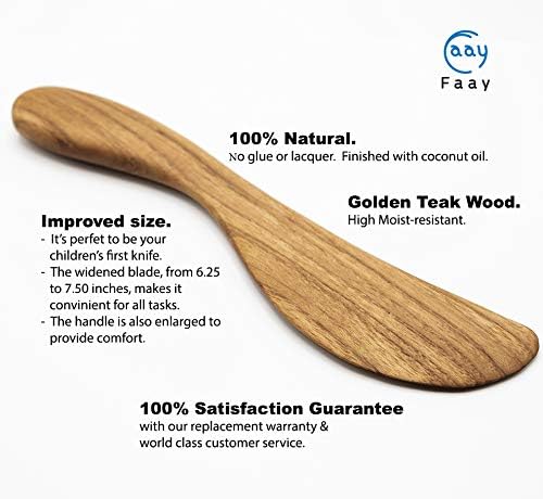 FAAY 7.5" Butter Spreaders, Eco-Friendly Condiment and Sandwich Knife