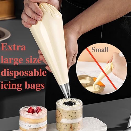 24Inch Disposable Piping Bags, 200PCS Icing Bags for Cake Decorating