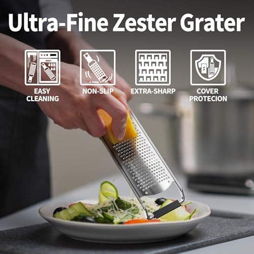 Cheese Grater, Lemon Zester, Fine Cheese Grater with Handle, Width