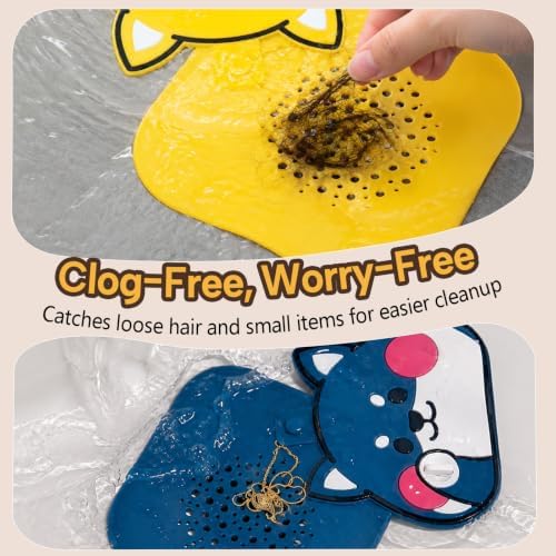 2Pack Square Shower Drain Hair Catcher for Bathtub and Shower