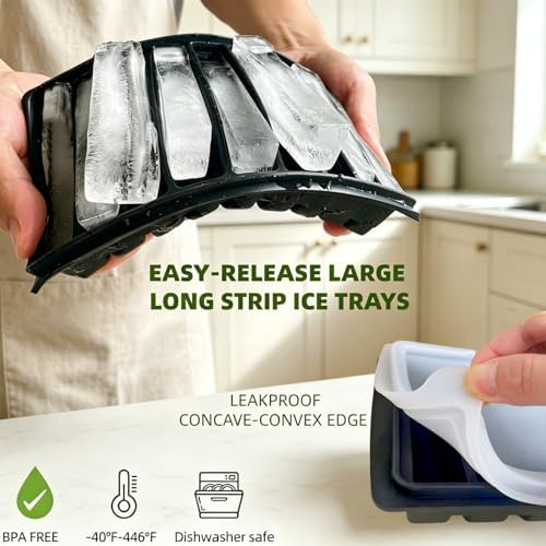 Long Ice Cube Tray for Water Bottles – Silicone Ice Cube Trays with