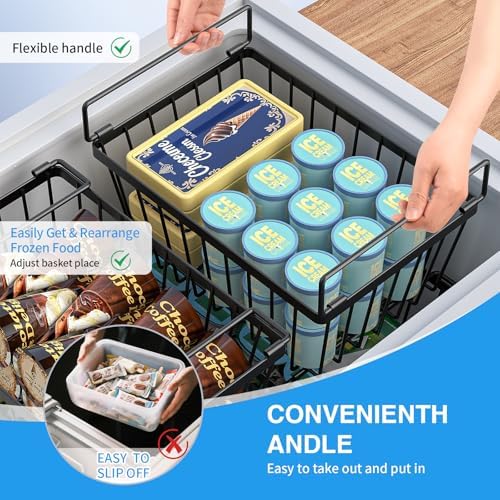 4 Pack Black Freezer Organizer Bins