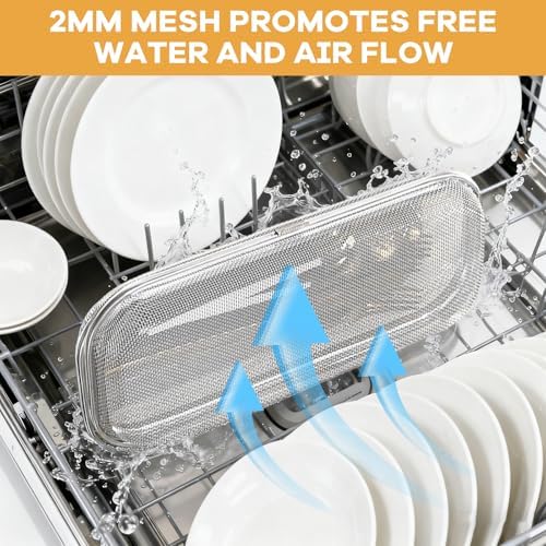 304 Stainless Steel Mesh Dishwasher Basket with Locking Lid