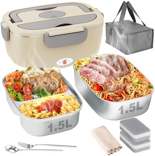 Geveniss Electric Lunch Box for Adults, Heated Lunch Box for Car and
