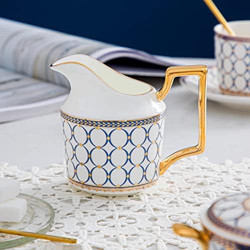 Bone China Cream & Sugar Set, White Gold