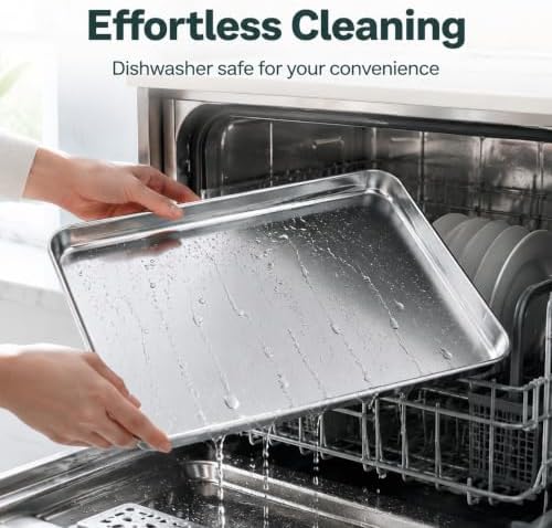 TeamFar Baking Sheets Set of 3, 16x12x1 inch Cookie Sheet Baking Tray