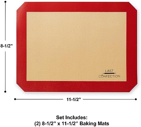 Last Confection Silicone Baking Mat - Set of 2 Non-Stick Quarter Sheet