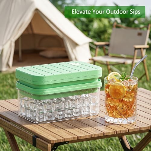 habgp Ice Cube Tray with Lid & Bin, Ice Cube Tray for Freezer with 56