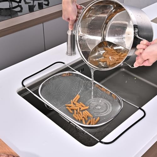 6-Quart Stainless Steel Collapsible Fine Mesh Kitchen Colander