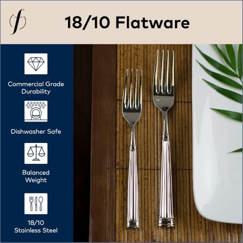 FORTESSA Doria 18/10 Stainless Steel Flatware, 20 Piece Place Setting