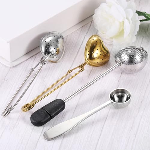 uxcell Ball Snap Tea Ball Infuser with Handle, Loose Tea Steeper