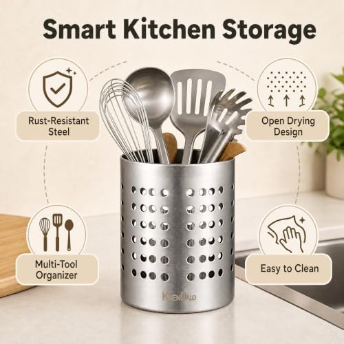KSENDALO 3-Pack Stainless Steel Utensil Drying Holders