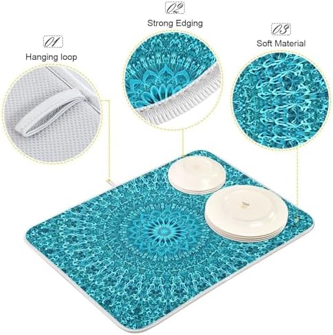 Super Absorbent Dish Drying Mat, Microfiber Fast-Drying Dish Mat, 24"