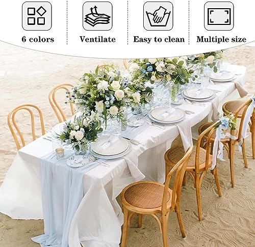 Fitable 6 Pack White Table Cloths 70x120 Inch for 6-8 Ft Rectangle
