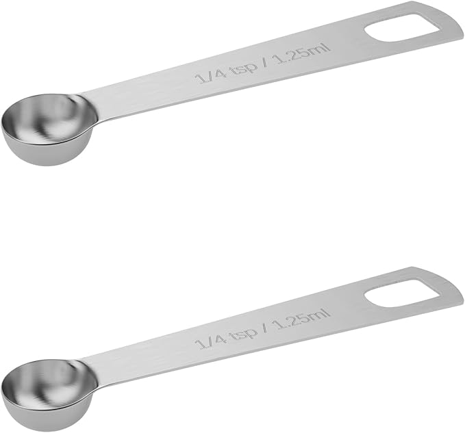 2PCS 1/4tsp Single Measuring Spoon, Stainless Steel Individual Teaspoons Only by BERYLER