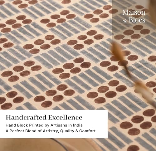 100% Cotton Hand Block Printed, Tablecloth for Kitchen, Dining, Table