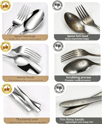 12-Piece Stainless Steel Spoon and Fork Set for Everyday Home Use