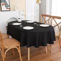 Black Oval Tablecloth, 52 x 70 Inch, Stain and Wrinkle Resistant
