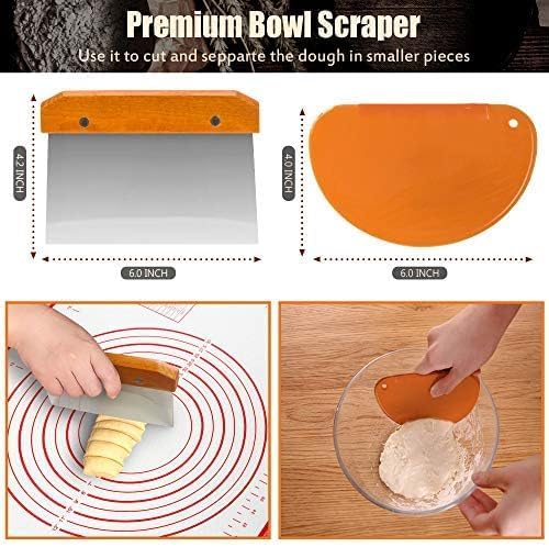 17 Pieces Banneton Bread Proofing Basket Set - 9 inch Round and