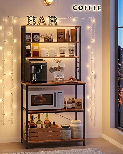 VASAGLE 6-Tier Baker's Rack, 31.5 Inches, 6 Hooks