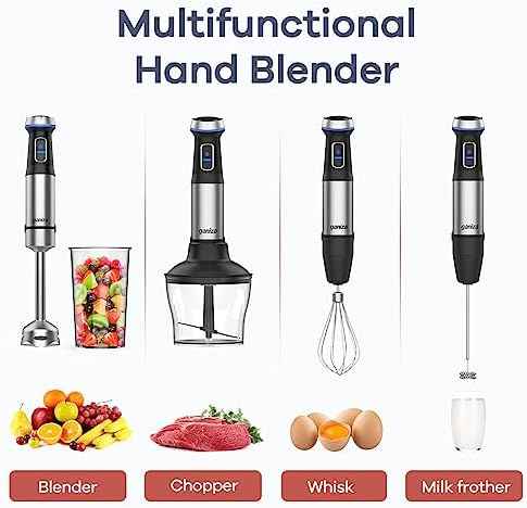 Ganiza Immersion Blender 5 in 1 Hand Blender Max 1000W Heavy Duty