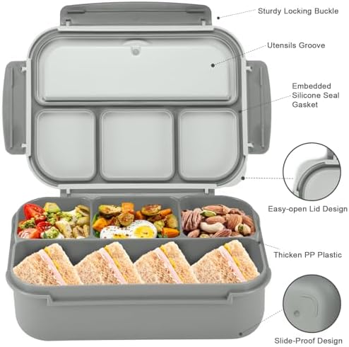 Bento Box Adult Lunch Box, Lunch Containers for Kids Girls Boys with 4