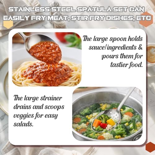 Zhehao 4 Pcs Stainless Steel Cooking Utensils Set Spatula Set, Silver