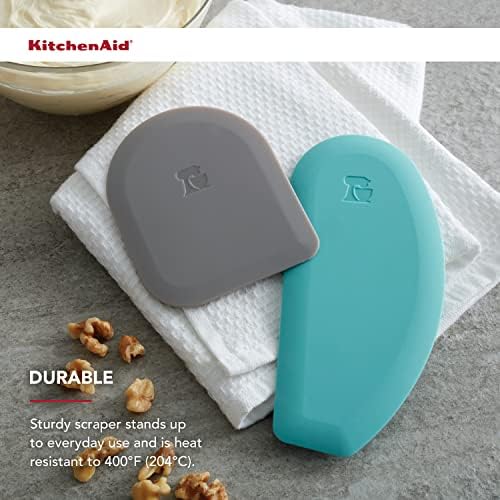 KitchenAid Gourmet Bowl Scraper, Set of 2, Aqua Sky and Storm Grey