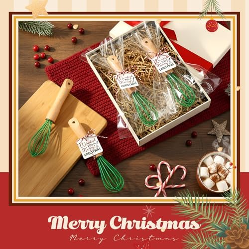 Baderke 20 Sets Christmas Whisk Gifts Set, Green