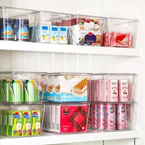 Vtopmart 6 Pack Clear Stackable Storage Bins with Lids