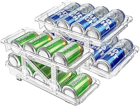 Xicennego Set of 2 Adjustable Soda Can Organizer, Clear