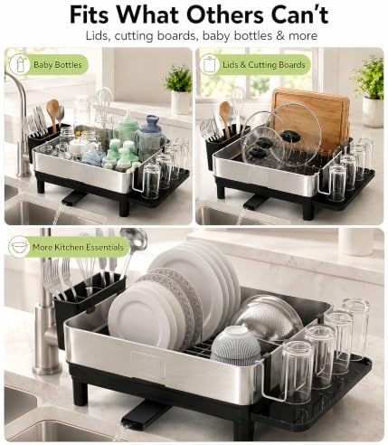Dish Drying Rack, 17-Inch, Stainless Steel