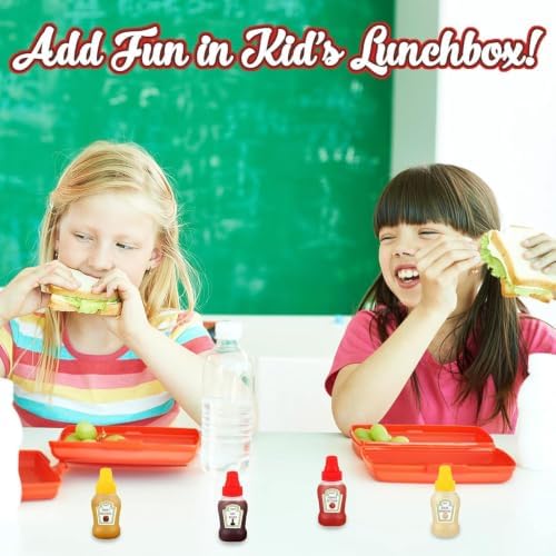 8 Pcs Mini Ketchup Bottle, Portable Mini Condiments Squeeze Bottle