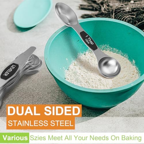 Wildone Magnetic Measuring Spoons Set, Stainless Steel Measuring