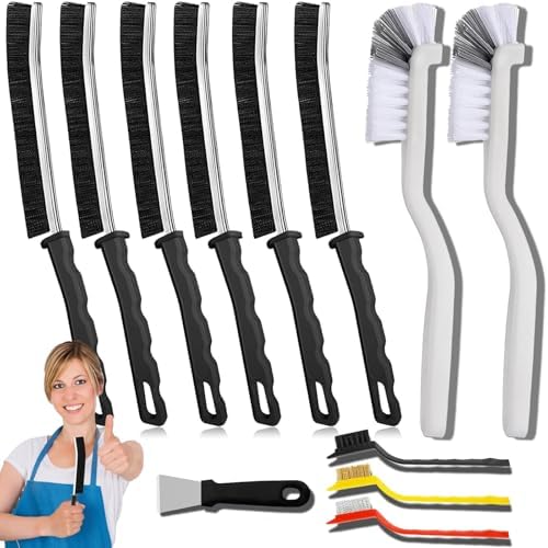 Crevice Cleaning Brush Set, Multi-Purpose Hard Bristle Brushes for