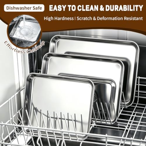 Stainless Steel Baking Sheet Set, Half and Quarter Cookie Pans