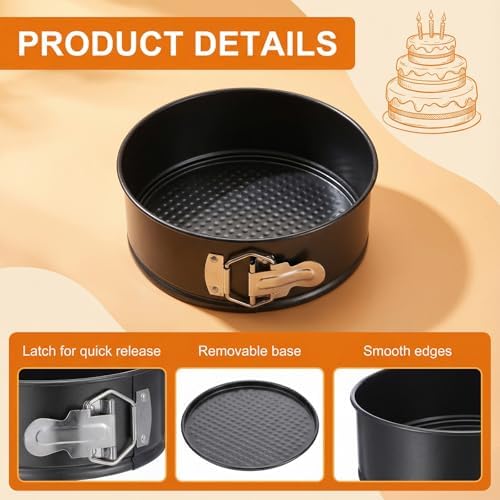 4 Pcs 6 Inch Springform Pan Set, Nonstick Round Cheesecake Pan with