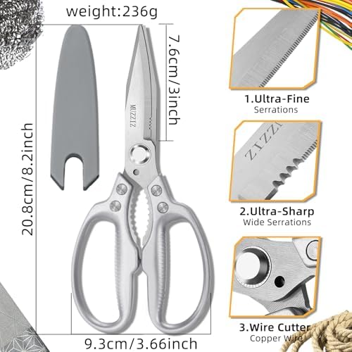 Heavy Duty Scissors,All Purpose Utility Scissors,Stainless Steel Blade