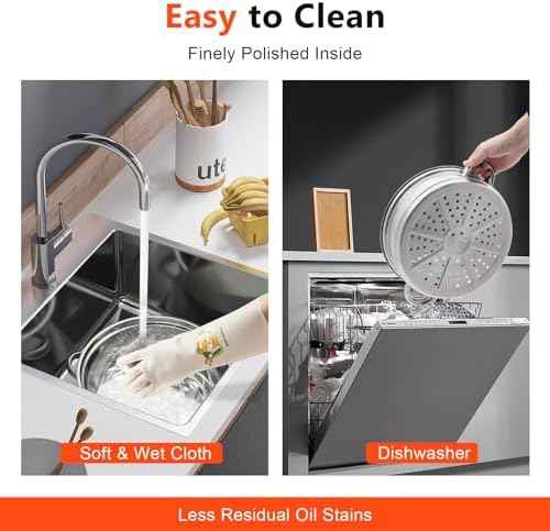 3-Tier Stainless Steel Steamer for Cooking, 28cm Multipurpose Food Steaming Cookware with Glass Lid, Dishwasher for Seafood Vegetables Rice Compatible with Gas Electric Induction & Halogen Stoves