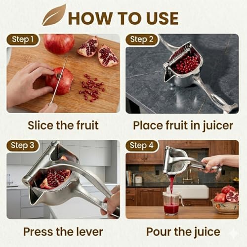 Manual Aluminum Fruit Juice Squeezer with 10Pcs Filter Bags
