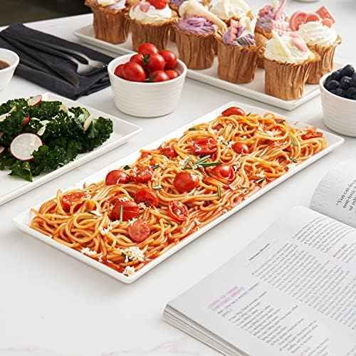 DOWAN 14.5" Rectangular Plates Set of 4 - Long Serving Trays for